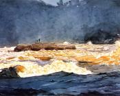 温斯洛荷默 - Fishing the Rapids, Saguenay